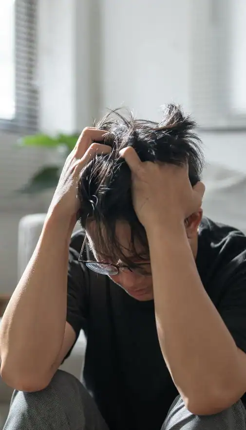 Image of upset man because of erectile dysfunction symptoms Gloucester